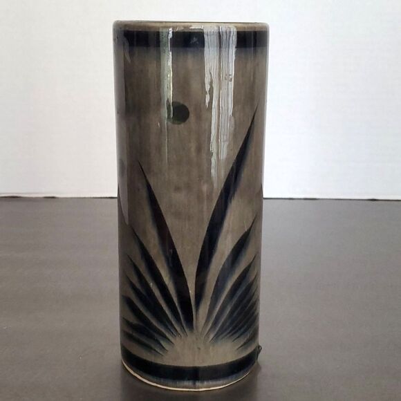 Tonala Vintage Mexican Folk Art Pottery Floral Hand Thrown Vase 6.75" - Picture 3 of 11